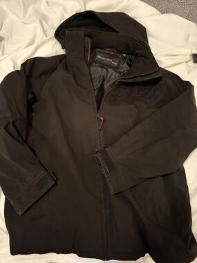 Weatherproof Men’s Dark Brown Hooded Raincoat